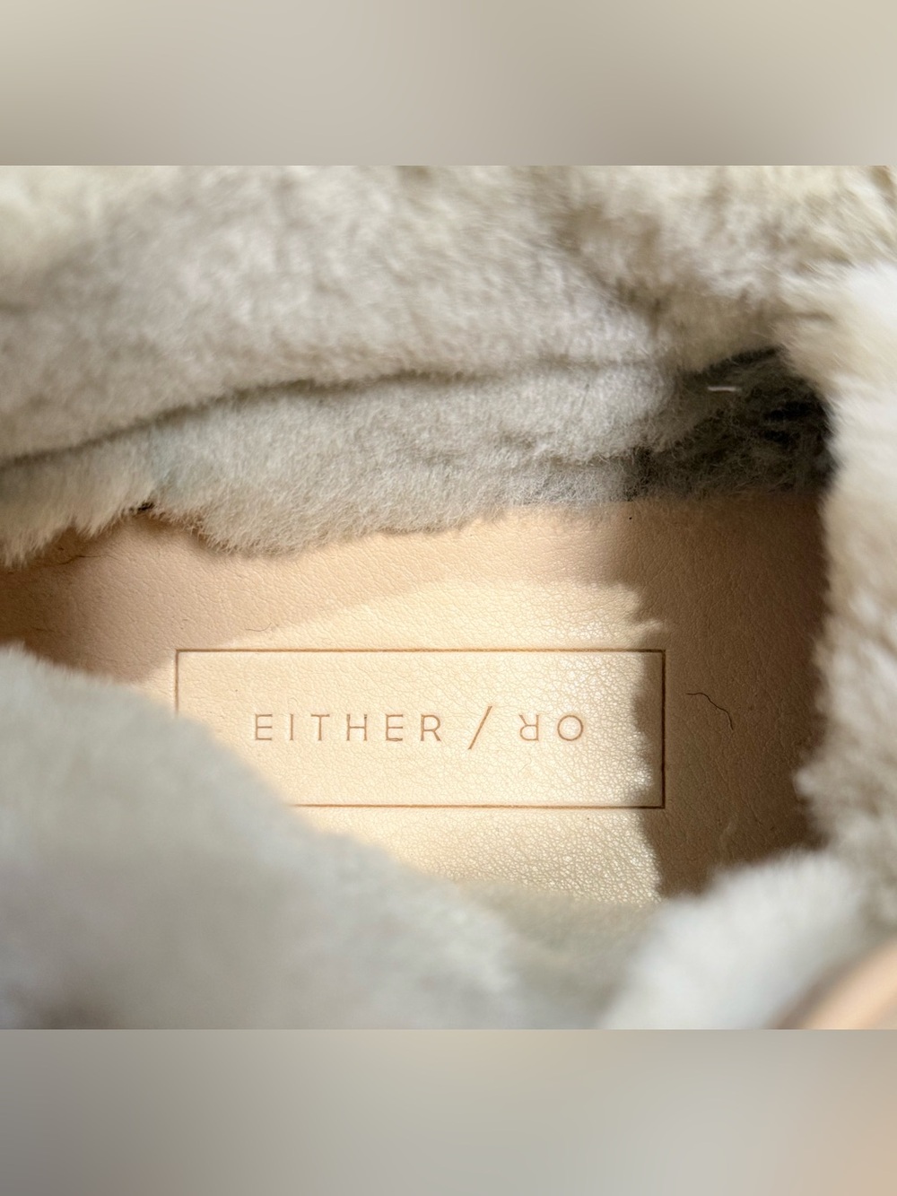 Either/Or The Shearling Lace Up Ankle Boots Vanilla Leather US 11 - Picture 9 of 9